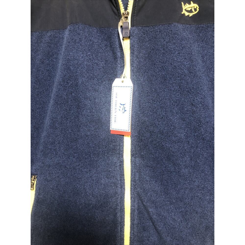 SOUTHERN TIDE Navy Blue CAMBRIDGE Full Zip Fleece VEST Jacket Mens LARGE NEW - Picture 4 of 12